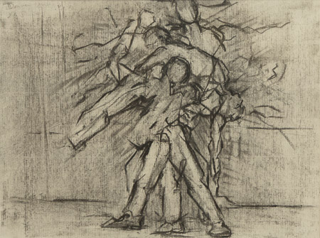 Dancers 3 53x43cm (in frame) Charcoal SOLD