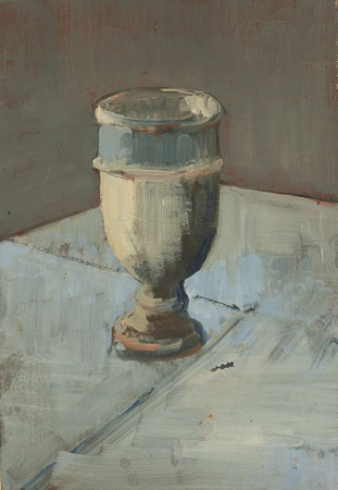 Vase Blue Grey 25x35cm Oil SOLD